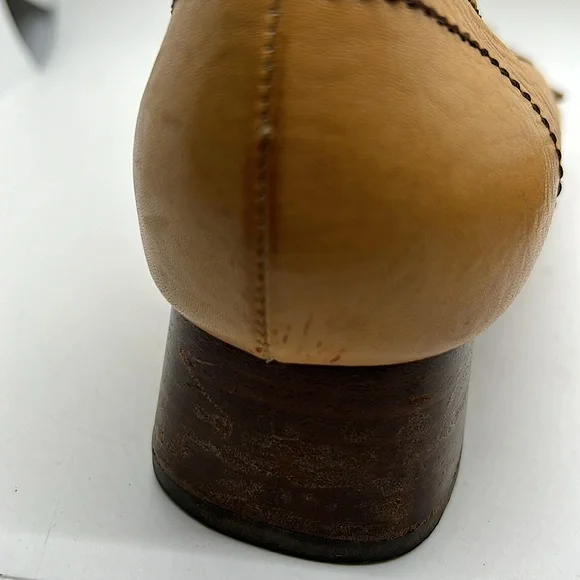 Prada Authenticated Vintage Tan Block Heel Loafer Shoes **Sz 39/US Size 9**🌸🌸 - Picture 12 of 13
